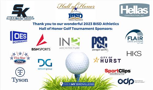 Thanking all of our golf tournament sponsors 